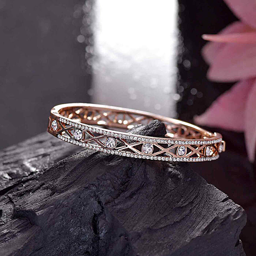 Glittering Stones Bangle Style Bracelet