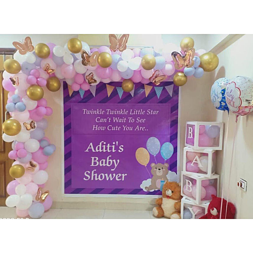Personalised Baby Shower Balloon Arch Decor