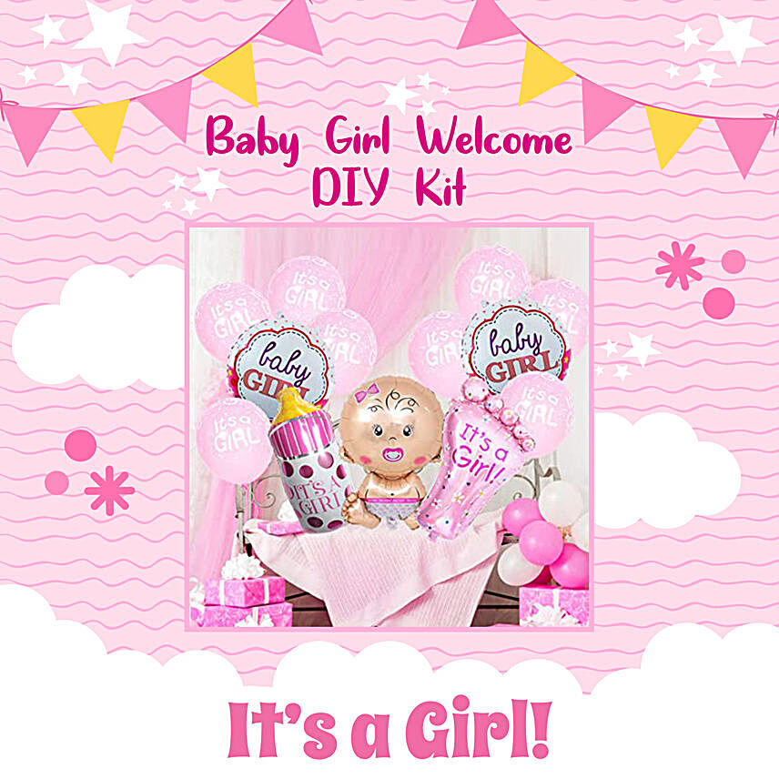 Buy/Send Welcome Baby Girl DIY Balloon Decor Kit Online- FNP