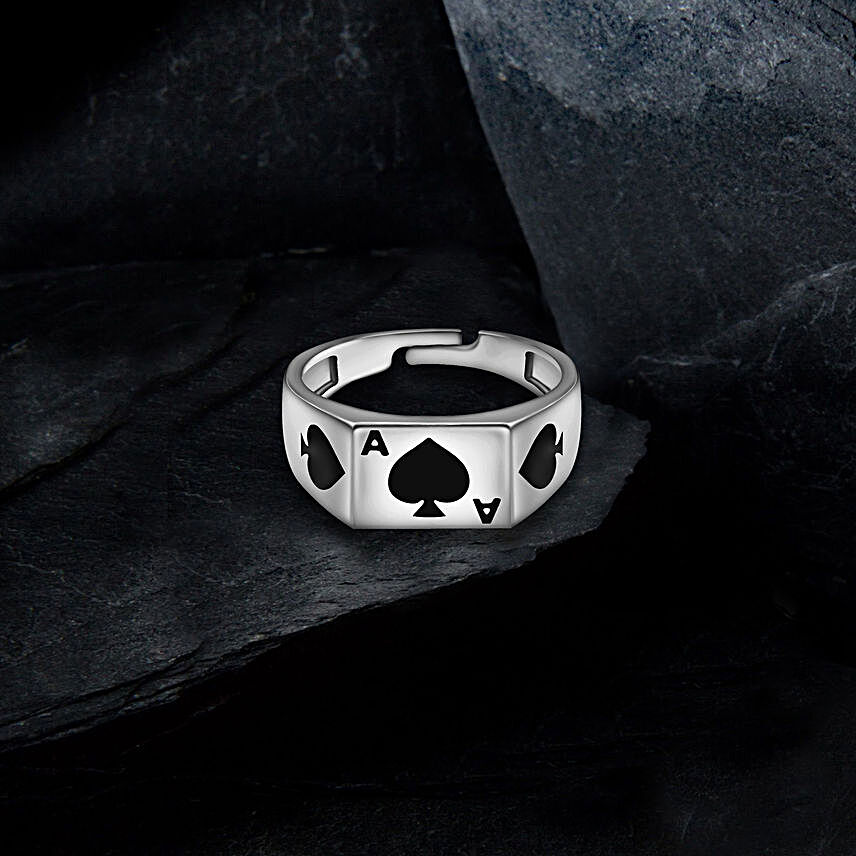 Silver Black Ace Ring:Gifts to Fraser Town