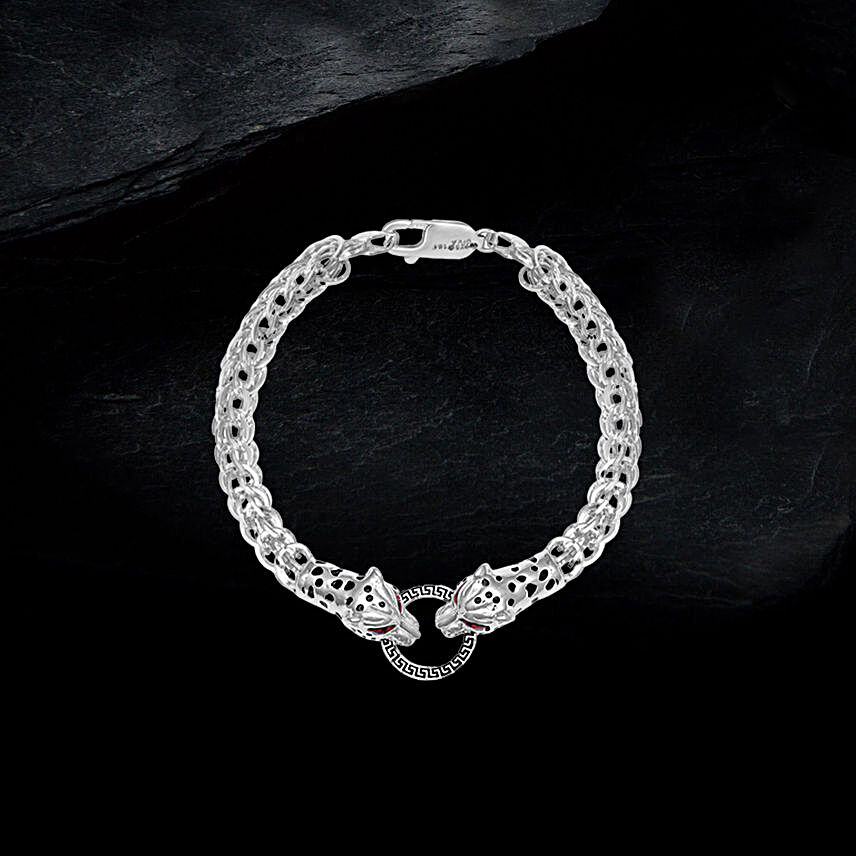 Silver Cheetah Head Bracelet:Gifts to Fraser Town