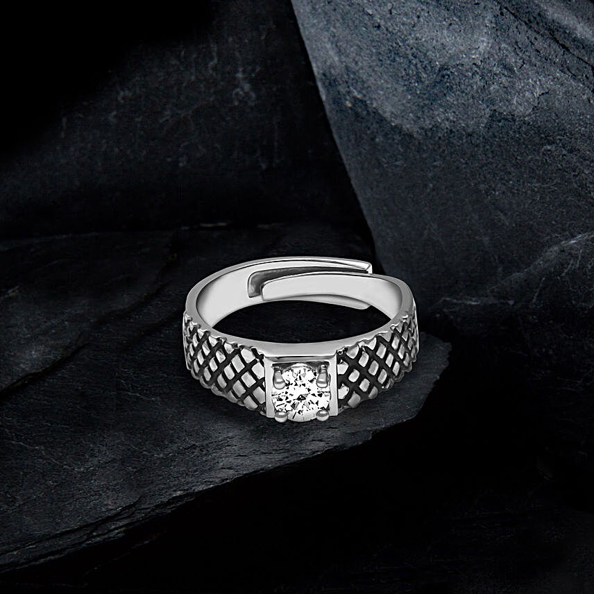 Silver Zircon Mesh Ring:Jewellery Gifts
