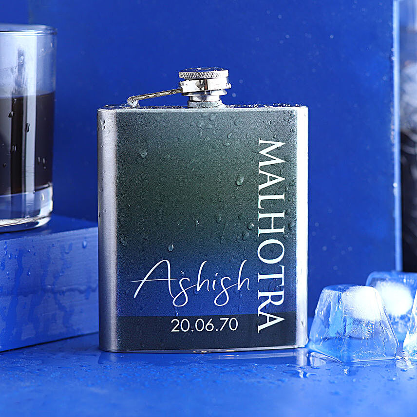 Personalised Silver Hip Flask