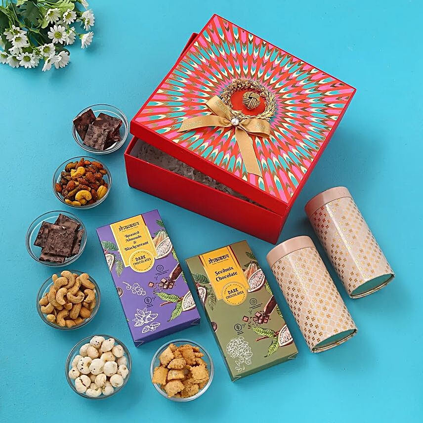 Shakkr Gourmet Food Red Designer Box-SDFH2022012:Gifts for Eid Ul Zuha