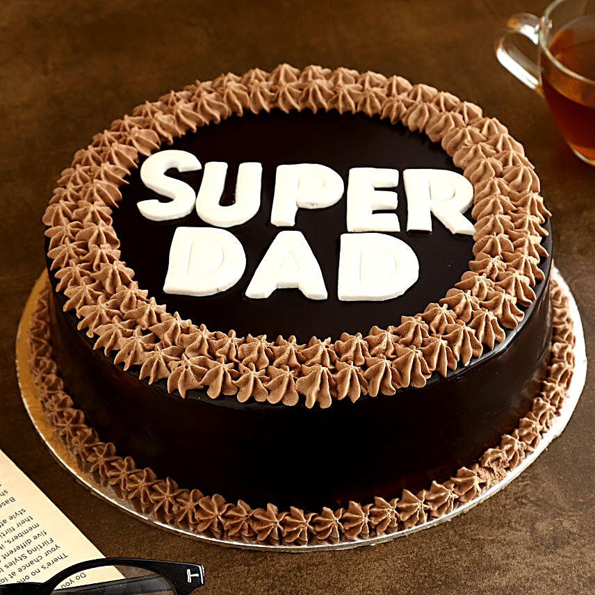 Super Dad Chocolate Cake:Fathers Day Gifts Noida