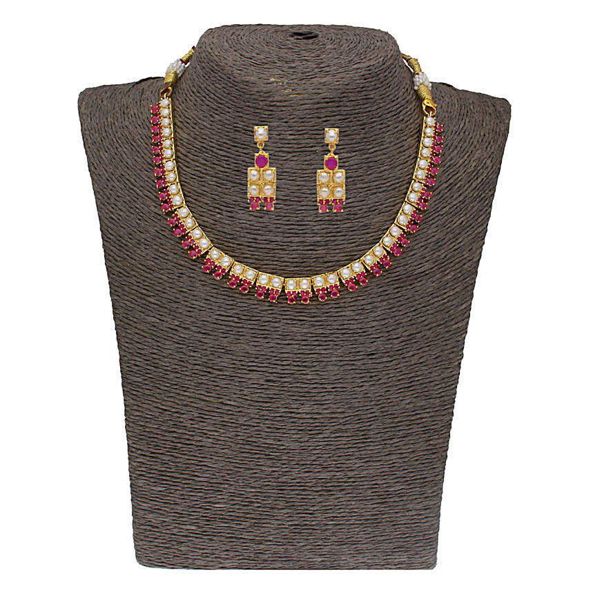 Sri Jagdamba Pearls Trendy Necklace Set