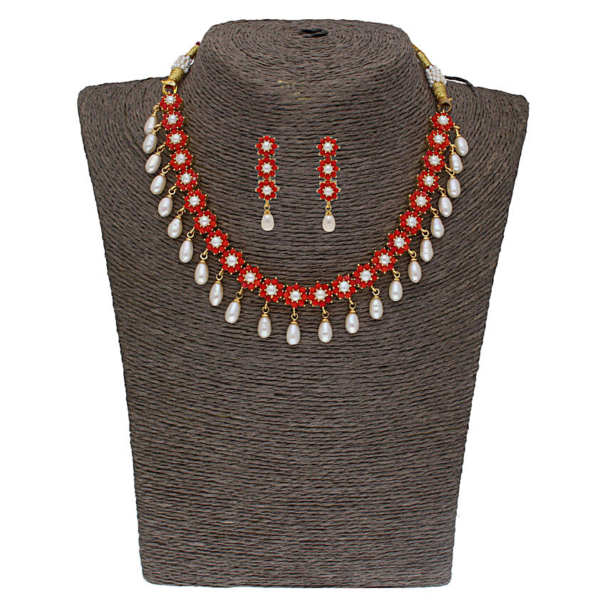 Sri Jagdamba Pearls Charming Necklace Set