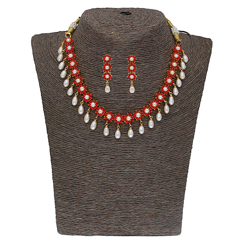 Sri Jagdamba Pearls Charming Necklace Set