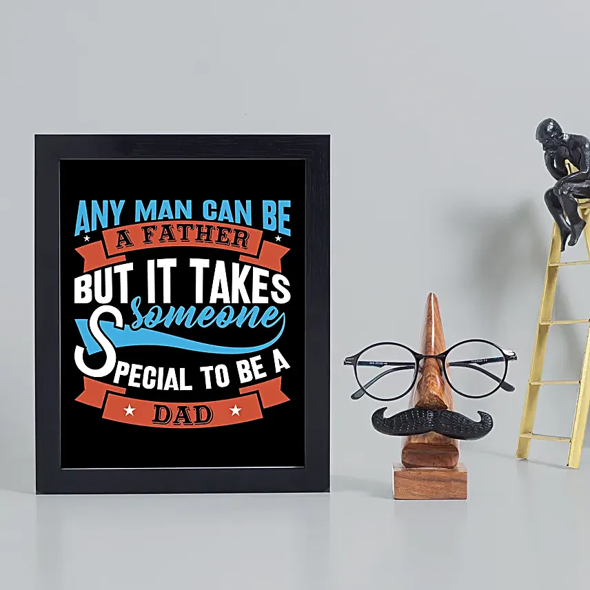 Father's Day Wall Frame & Moustache Spectacle Holder