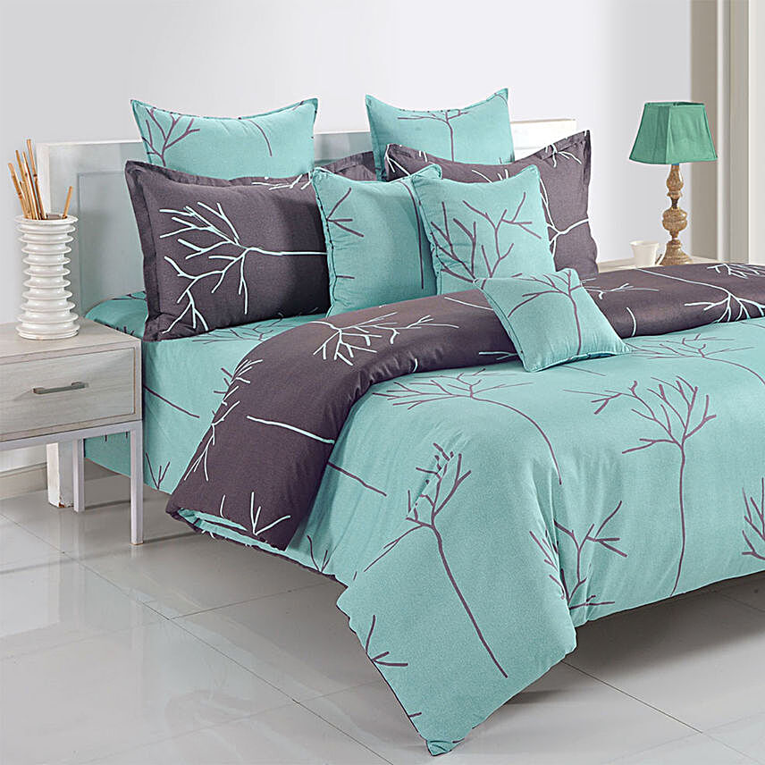 Swayam 200 TC Abstract Print Cotton Double Bedsheet and Pillow Covers:Home Furnishing-gifts