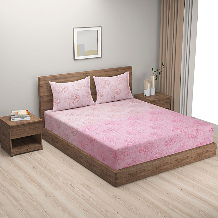 Buy/Send Swayam Motifs Design 200 TC Pure Cotton Double Bedsheet and