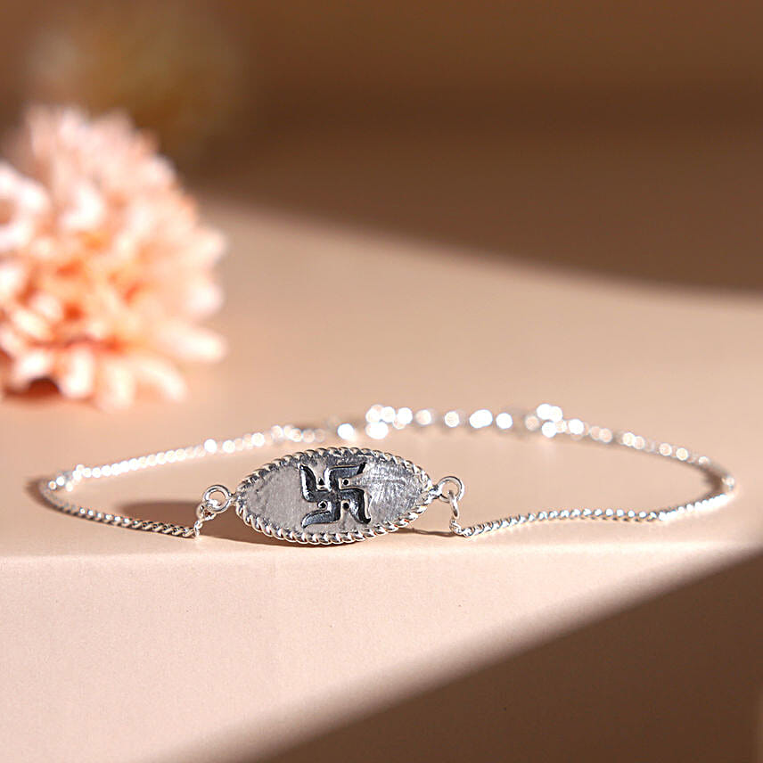 Silver bracelet on sale rakhi online