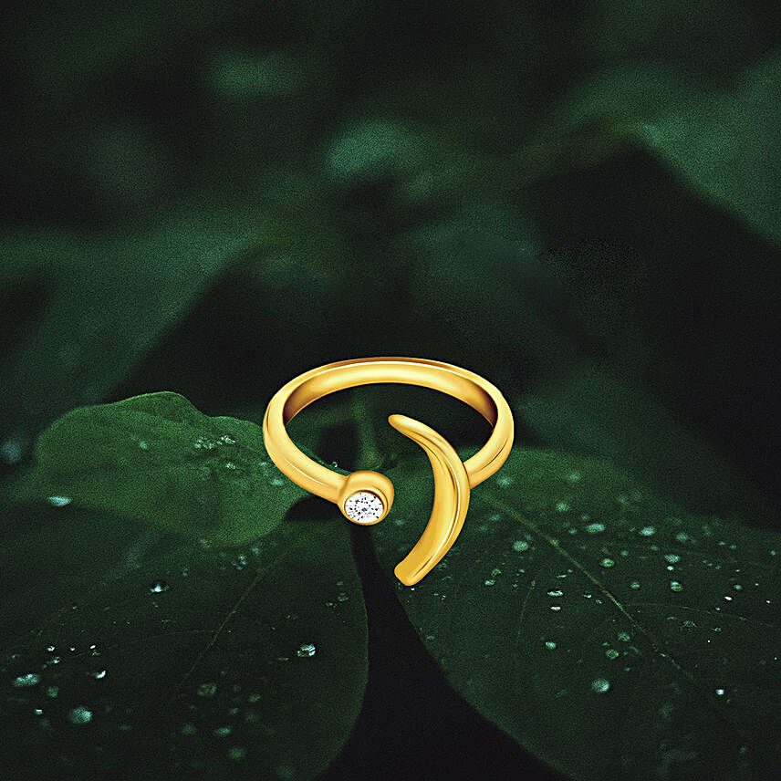 Giva Anushka Sharma Golden Crescent Ring