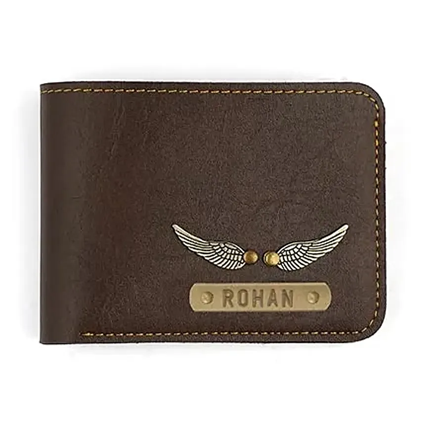 customized brown wallet:Personalised Fashion Accessories