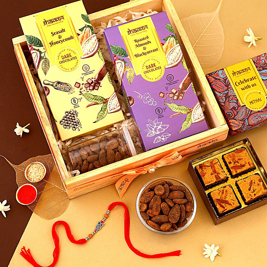 Sneh Fengshui Designer Rakhi With Chocolates Dryfruits Box