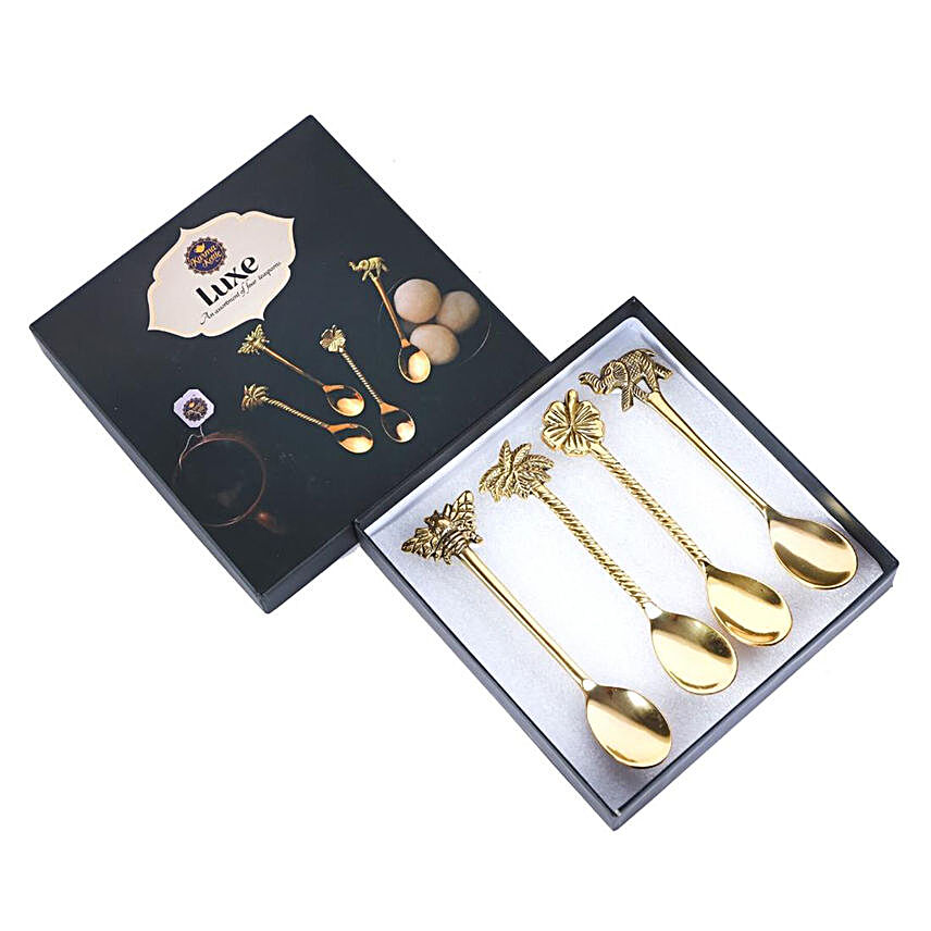 Brass Teaspoons Gift Box Set of 4