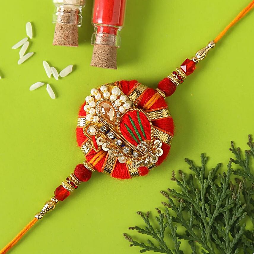 Sneh Pretty Diamond Zardosi Rakhi