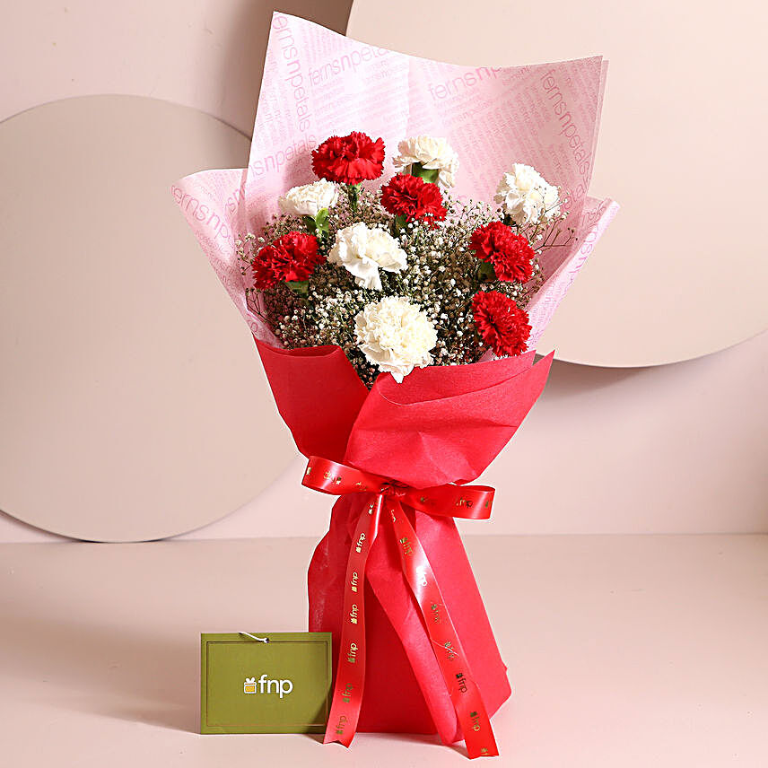 Authentic Feelings Carnations Bouquet:Splendid Flower Bouquets