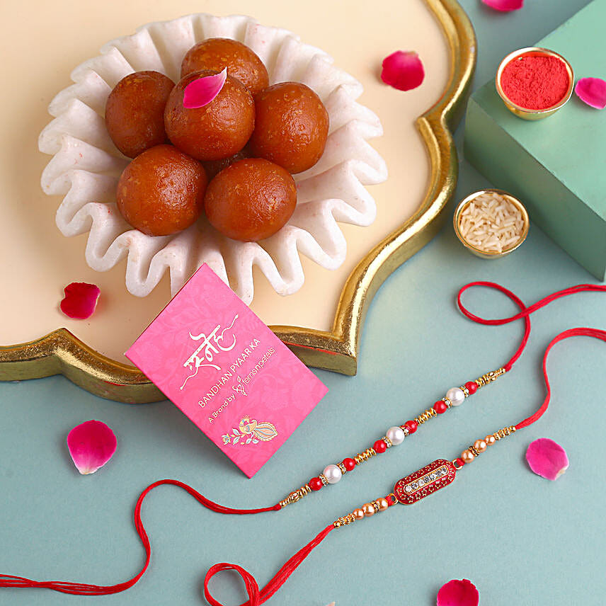 Set of 2 Sleek Rakhi & Gulab Jamun