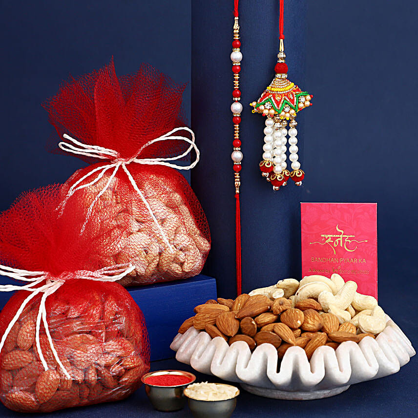 Dry Fruits With Pearl & Lumba Rakhi