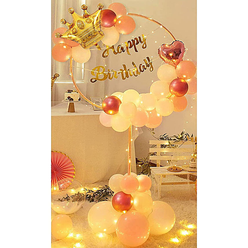 Elegant Golden Birthday Balloon Bouquet