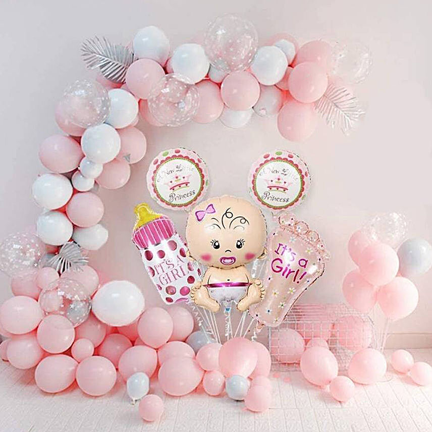 Pink Theme Welcome Baby Girl Decor