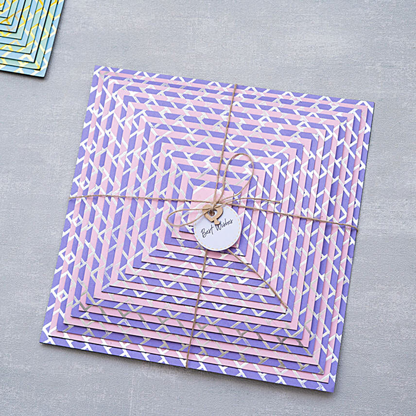 Handmade Pyramid Personalised Photo Album Pink N Purple