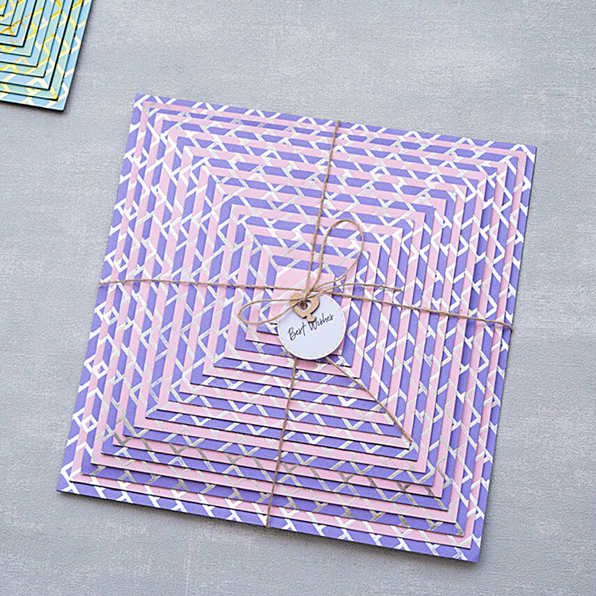 Handmade Pyramid Personalised Photo Album Pink N Purple:Explosion Box
