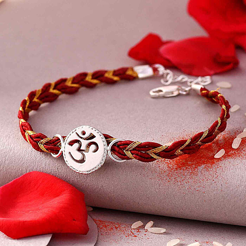 Sacred Om Silver Rakhi