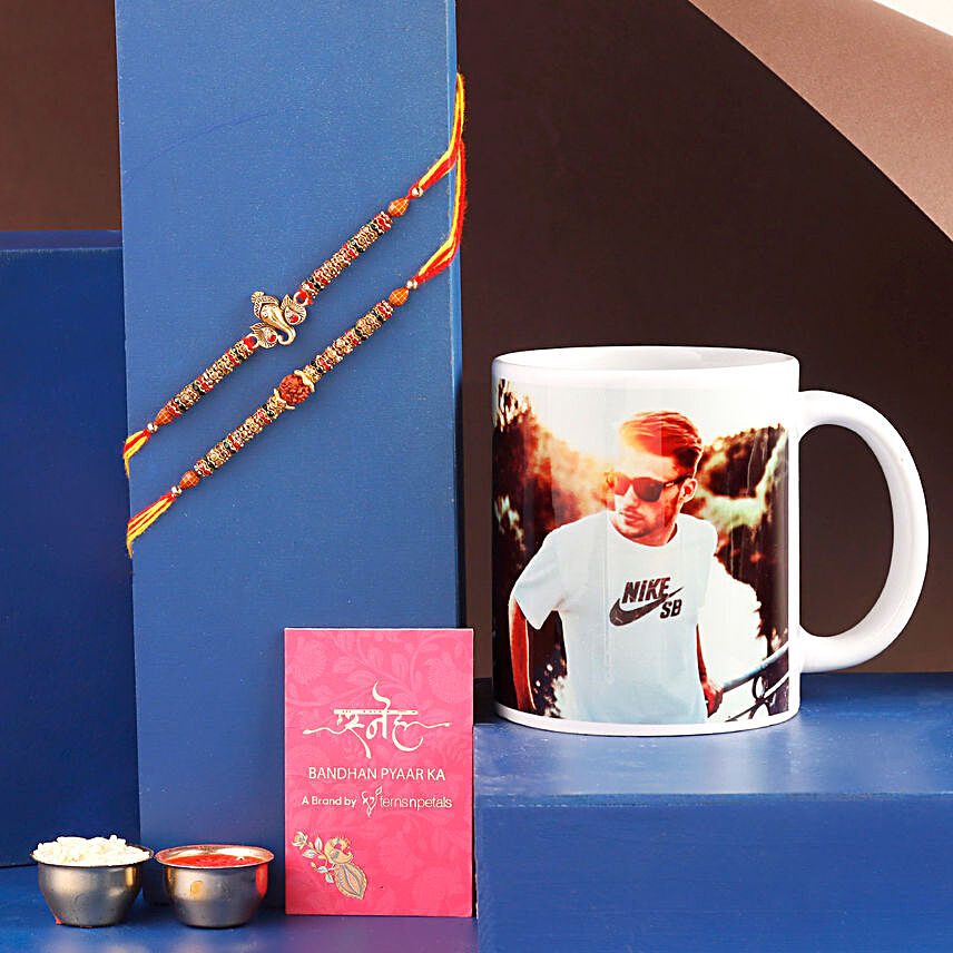 Set of 2 Rakhi N Personalised Mug Hand Delivery