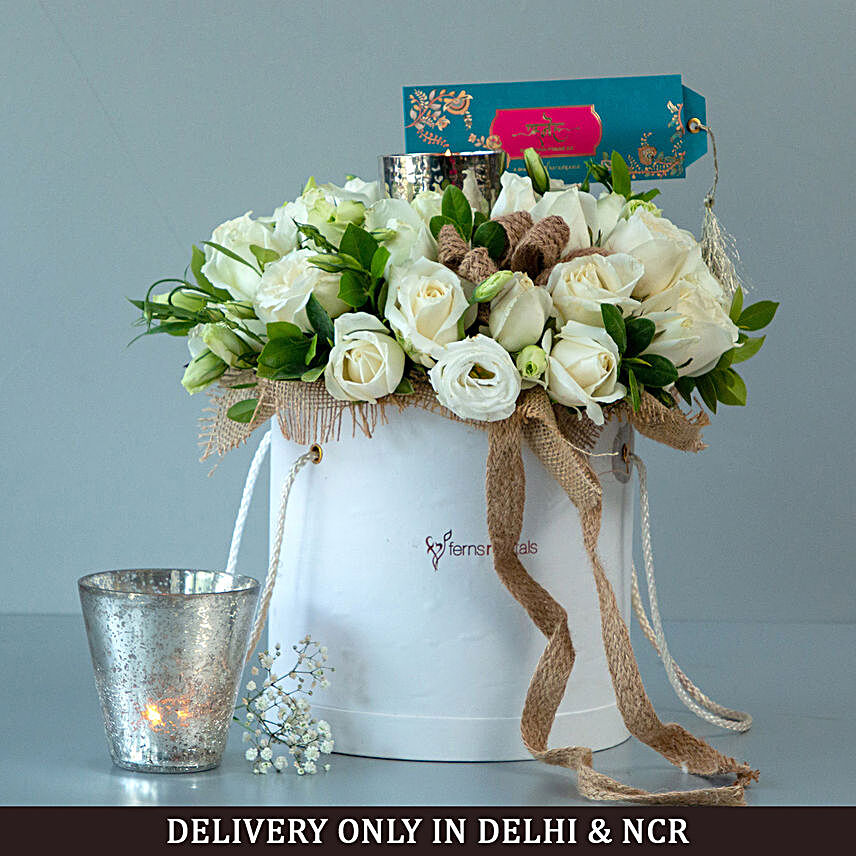Sneh Fancy Stone Rakhi N Good Vibes Flower Box