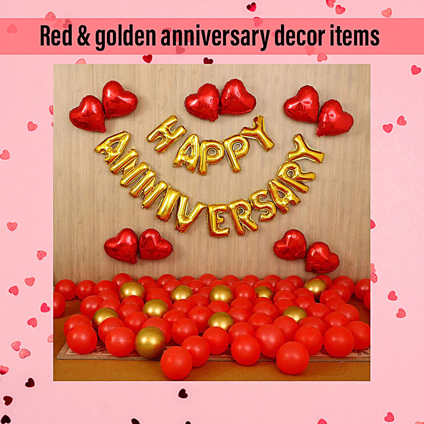 Red Golden Anniversary Balloons Diy Kit