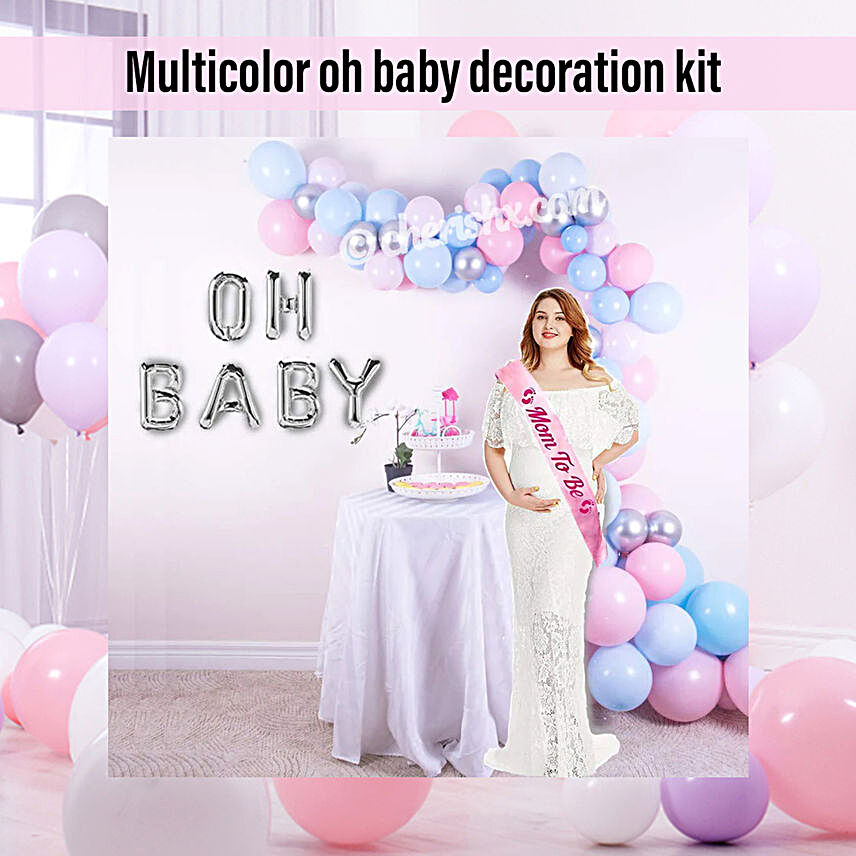 Multicoloured Oh Baby Shower Balloons Diy Kit