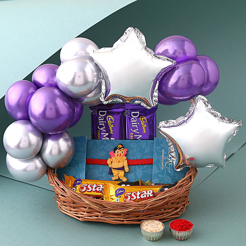Sneh Bal Ganesha Rakhi N Chocolates Gift Basket