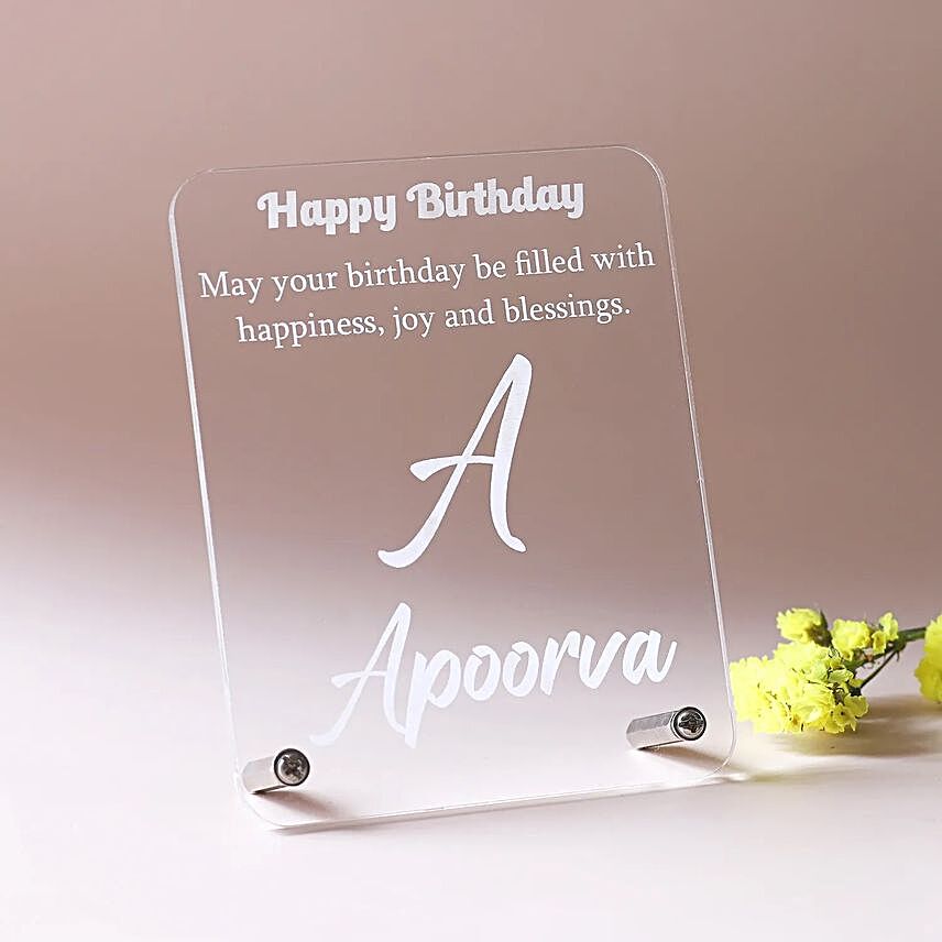 Personalised Happy Birthday Transparent Plaque:Personalised Gifts Bestsellers Birthday