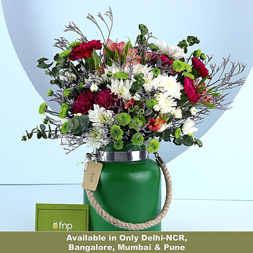 Spring Time Floral Vase:Exotic Flower Bouquet