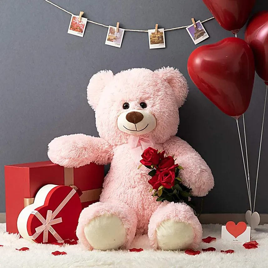 Huggable Teddy Bear With Bow