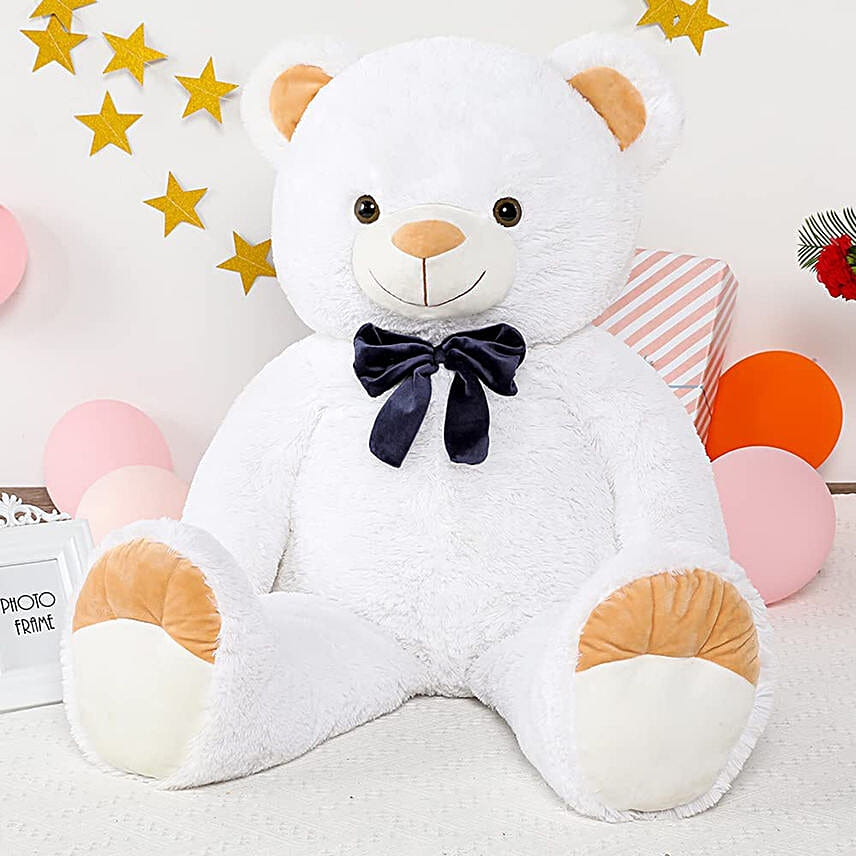 Cute Brown Paw Teddy Bear- White