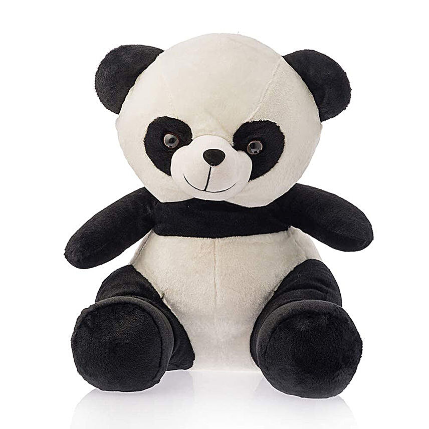 Cute Sitting Panda Soft Toy- Black & White