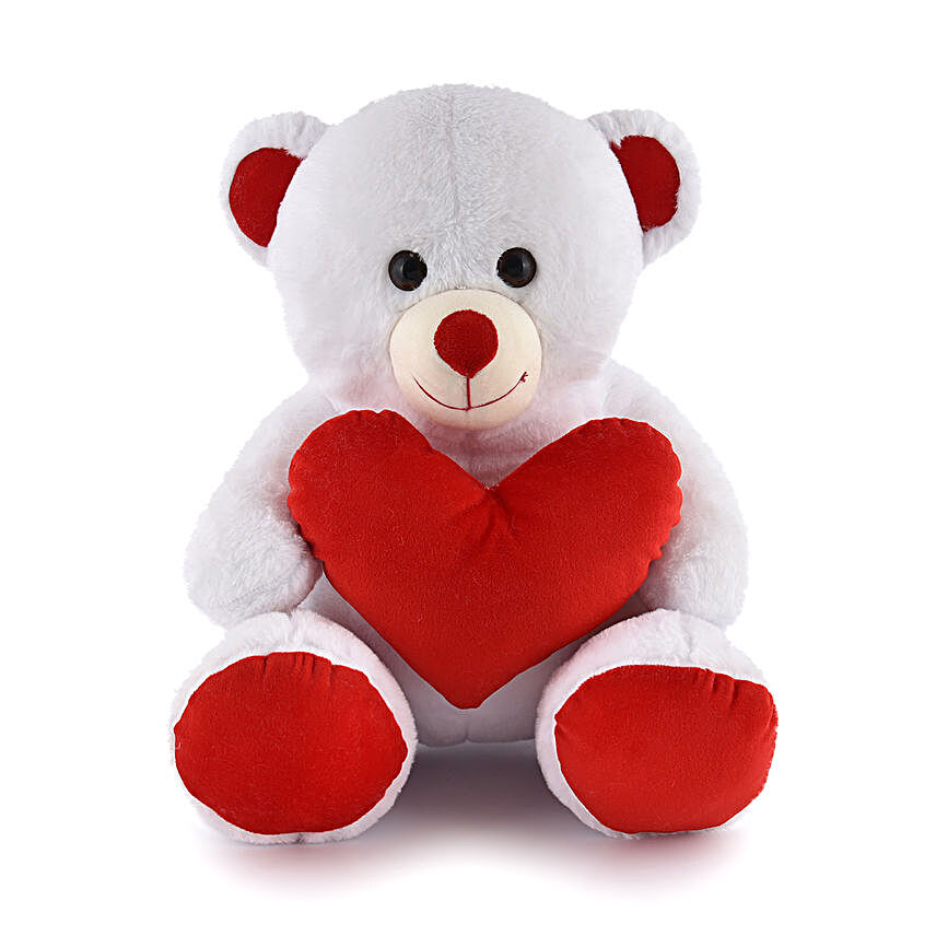 Heart Teddy Bear White
