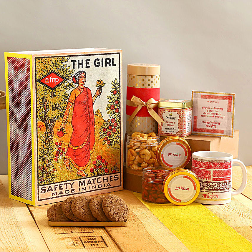 Tasteful Indulgence Birthday Matchbox For Her:Send Birthday Gift Hampers
