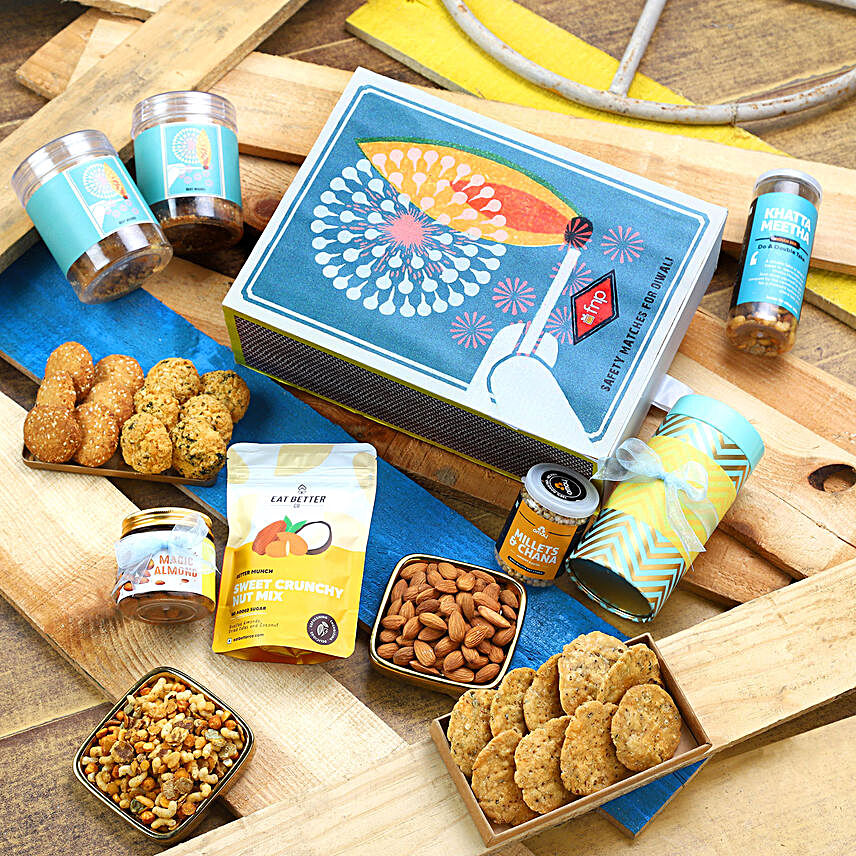 Diwali Sweet N Savoury Treats Matchbox Hamper:Gift Hampers: Happiness Multiplied