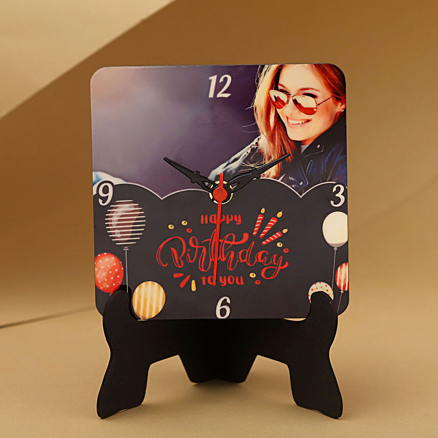Online Personalised Birthday Wishes Table Clock:Designer Clocks