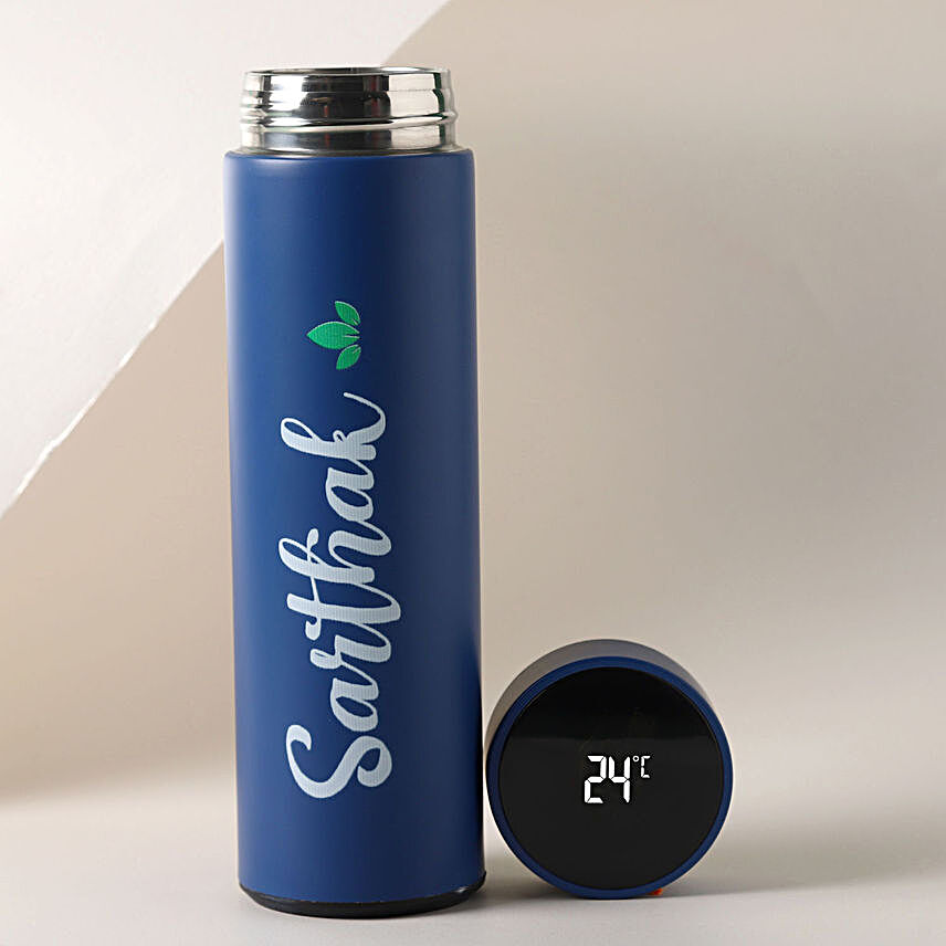 Personalised Blue LED Temperature Bottle:Personalised Gifts for Her