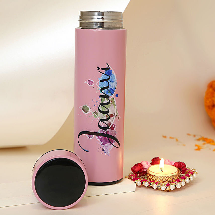 Personalised Diwali Vibes LED Bottle & Candle Holder:Diyas