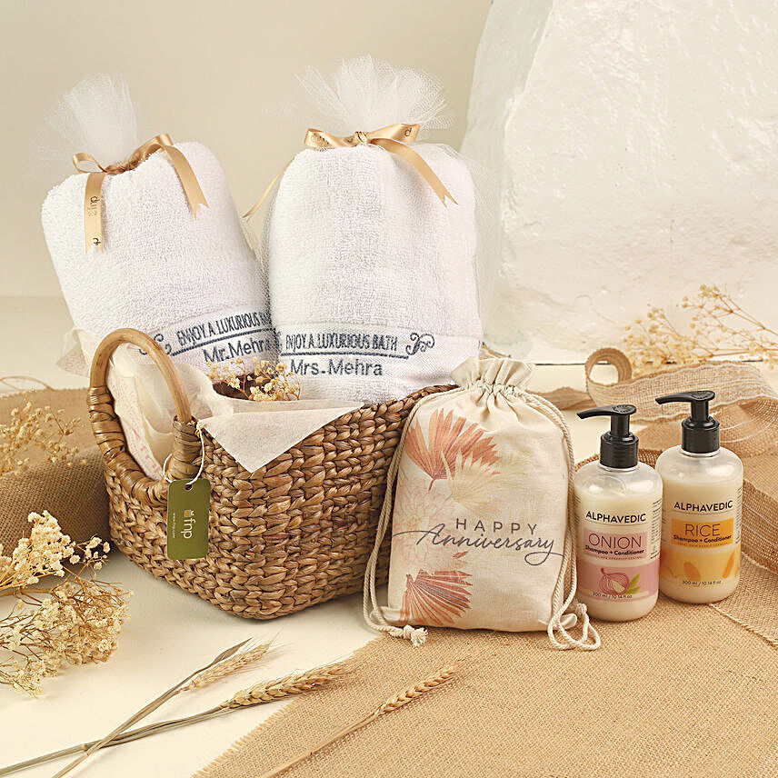 Haircare Essentials N Towels Personalised Anniversary Gift