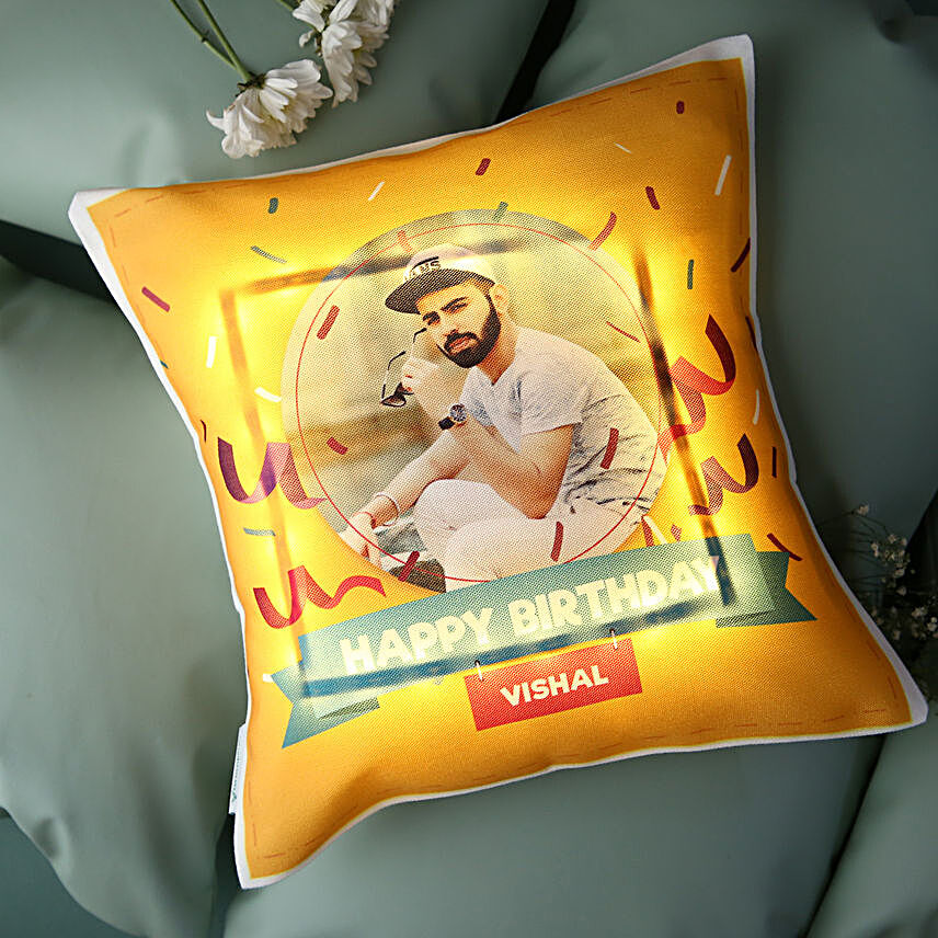 LED Cushion with  Photo Online:Personalised Cushions Birthday