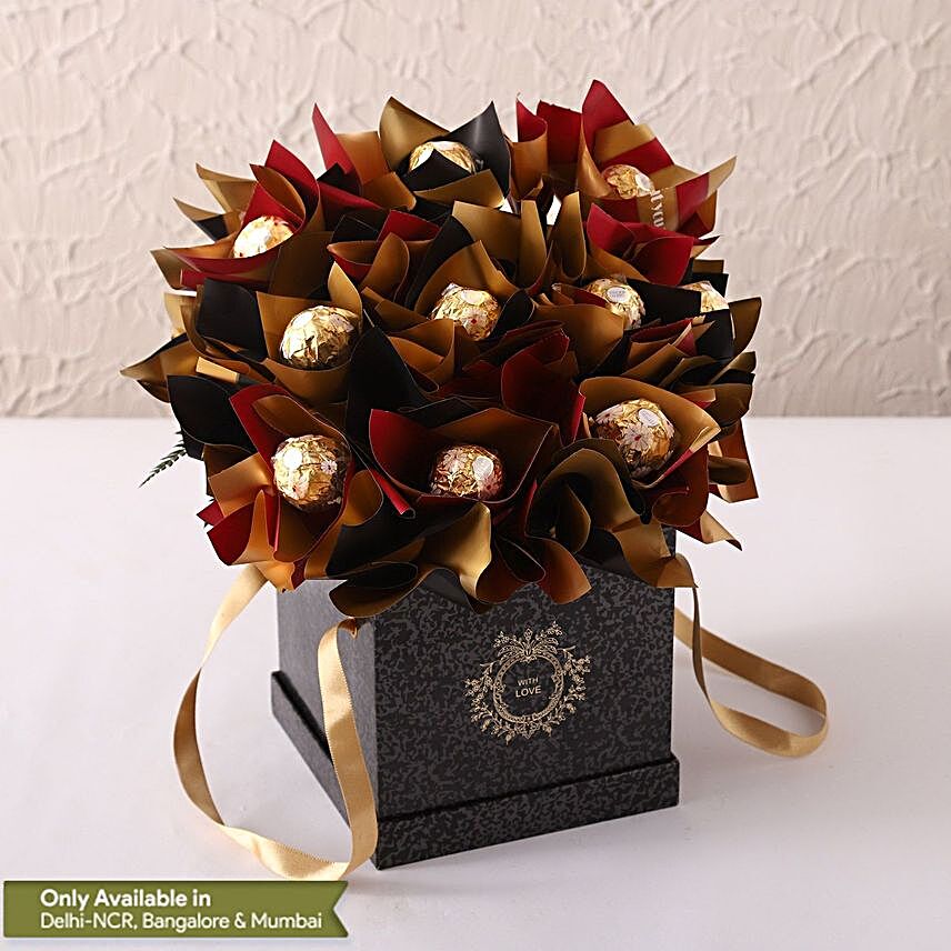 Rocher Bloom Rectangular Box:Sinful Ferrero Rocher Chocolates