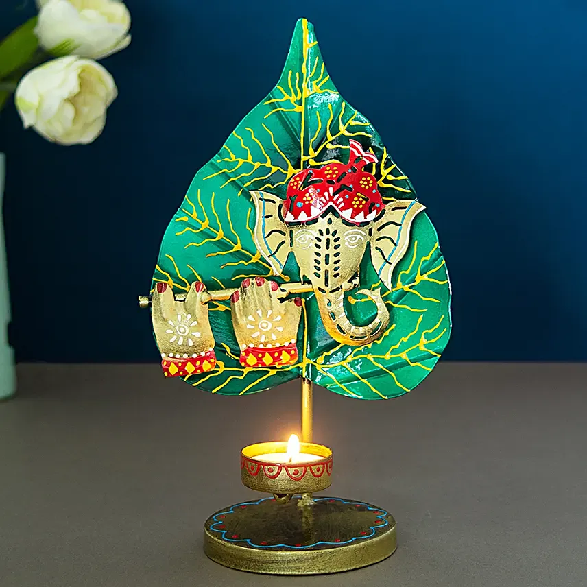 T Light Ganesh Candle Holder:Gifts for Pongal