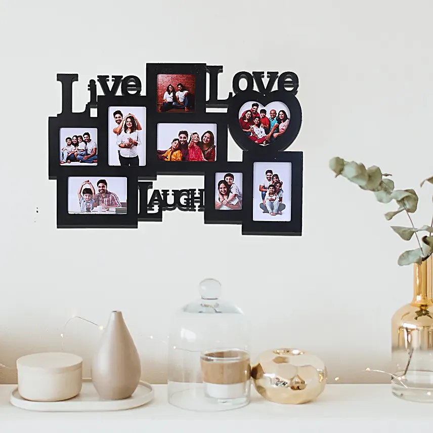 Lovable Frames-Live love laugh wall 24x15 personalized photo frame:Photo Frame